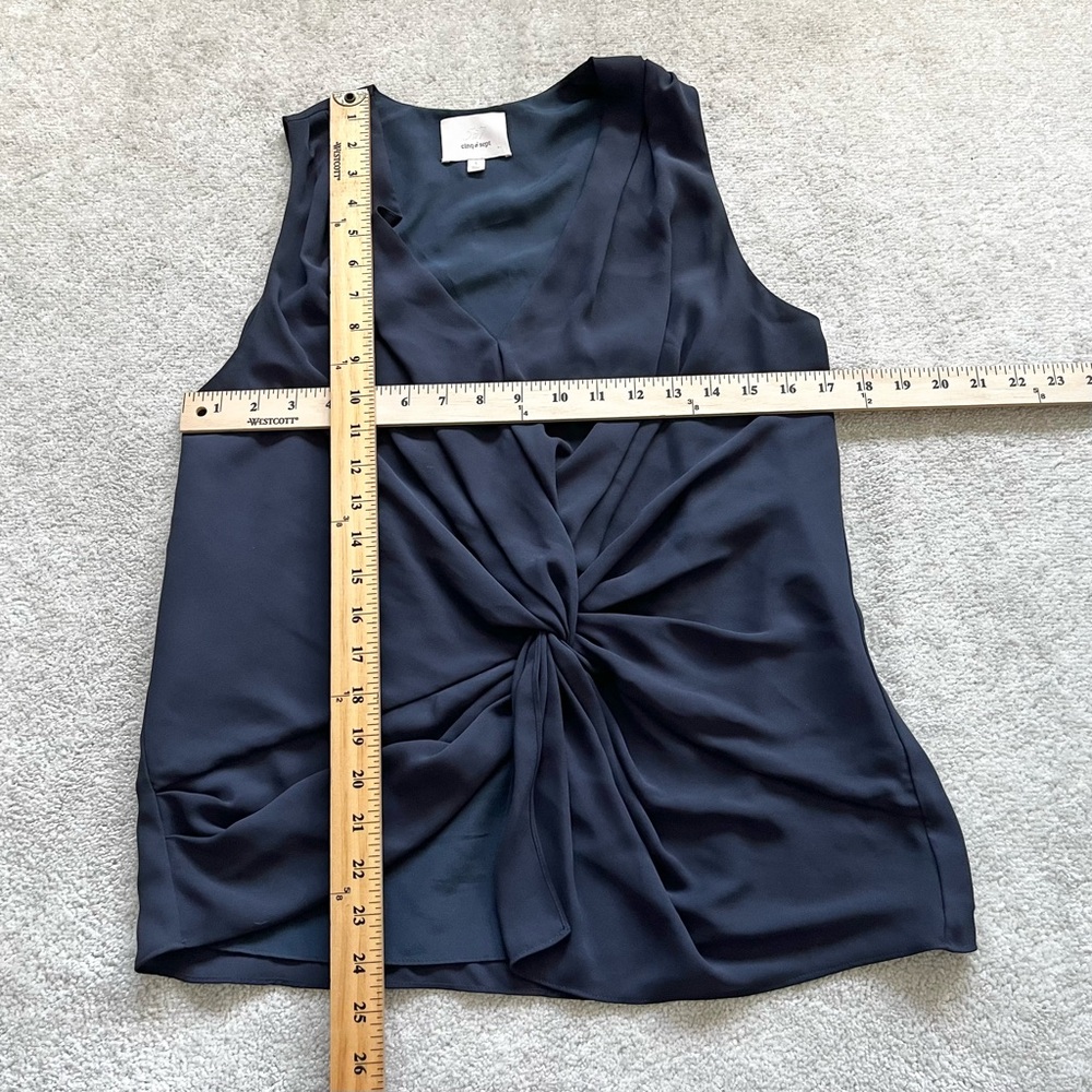 CINQ A SEPT NAVY KNOT TOP SIZE SMALL SOPHISTICATED CHIC CLASSIC FEMININE - Picture 7 of 8